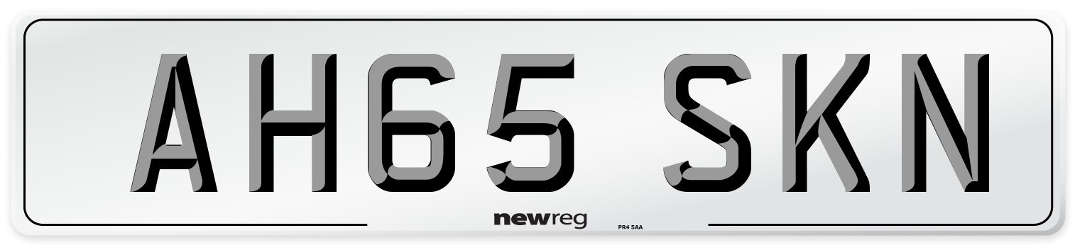 AH65 SKN Number Plate from New Reg